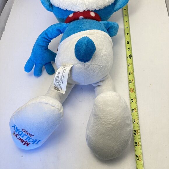 Holiday Smurf Plush Stuffed Animal Macys Exclusive 2010 22 Inch Christmas - Picture 3 of 4